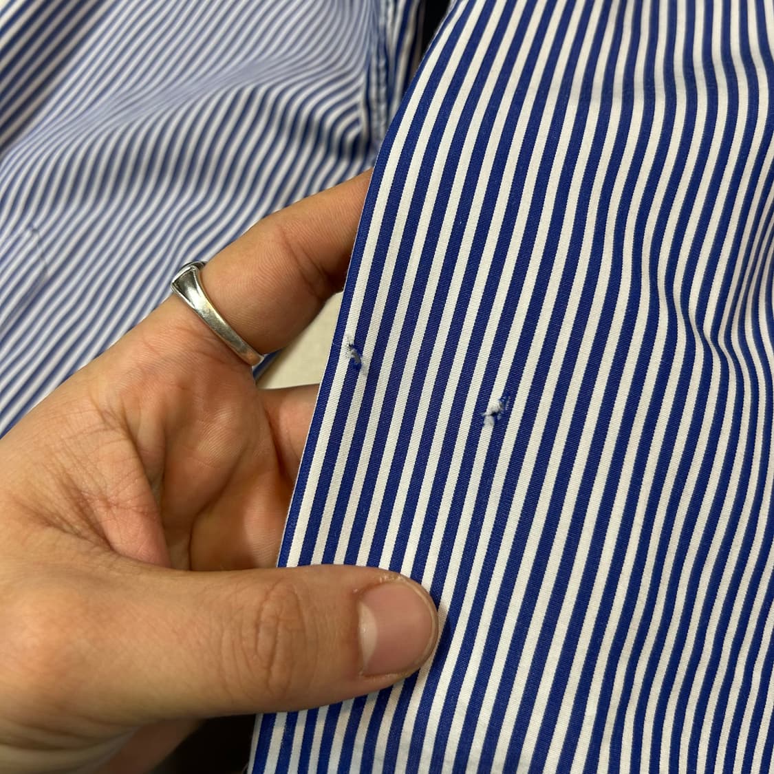 M) 폴로 랄프로렌 클래식핏 블루 스트라이프 포플린 셔츠 T84 상품이미지7