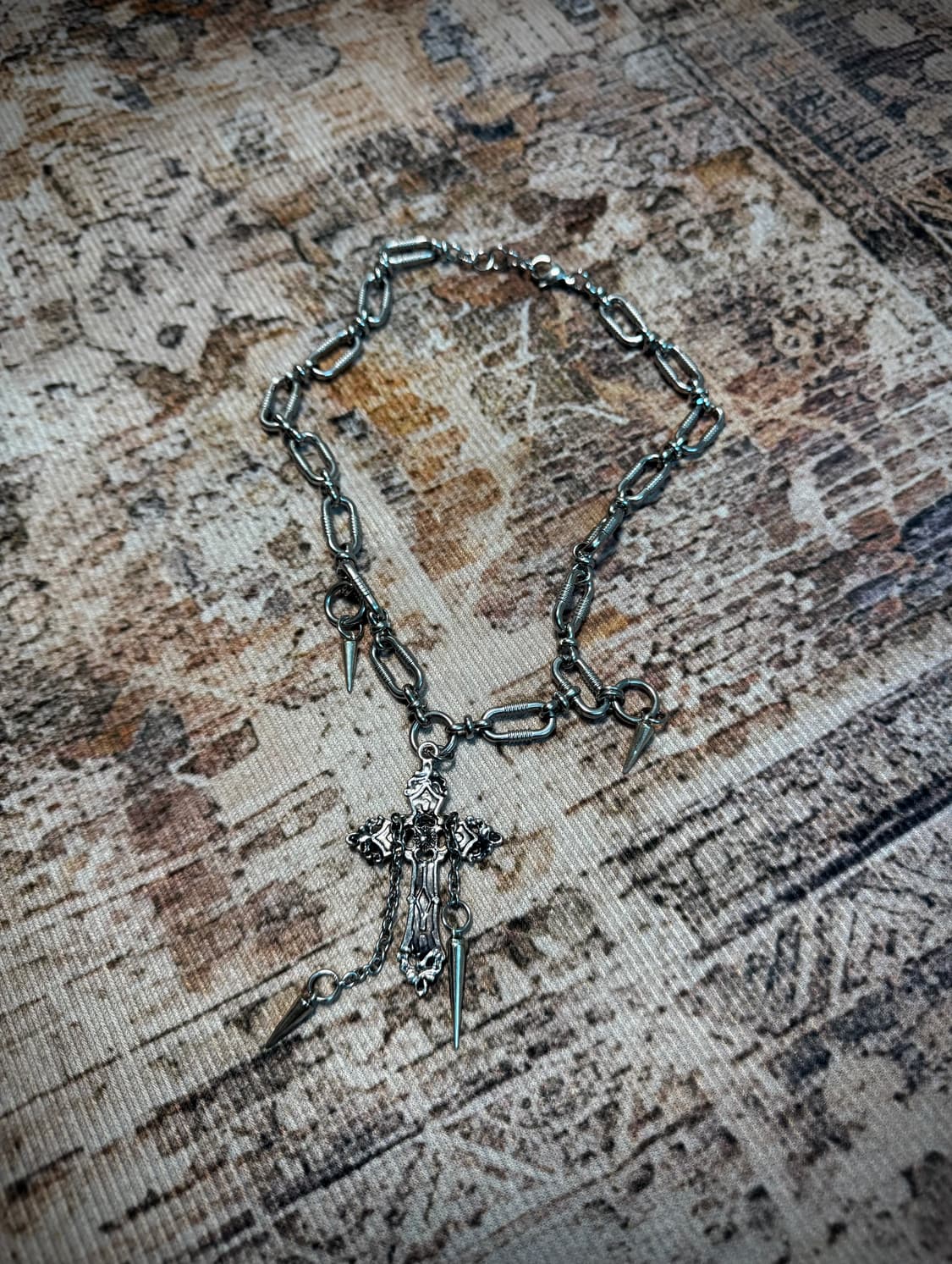 Vintage Cross Chain Necklace 상품이미지2