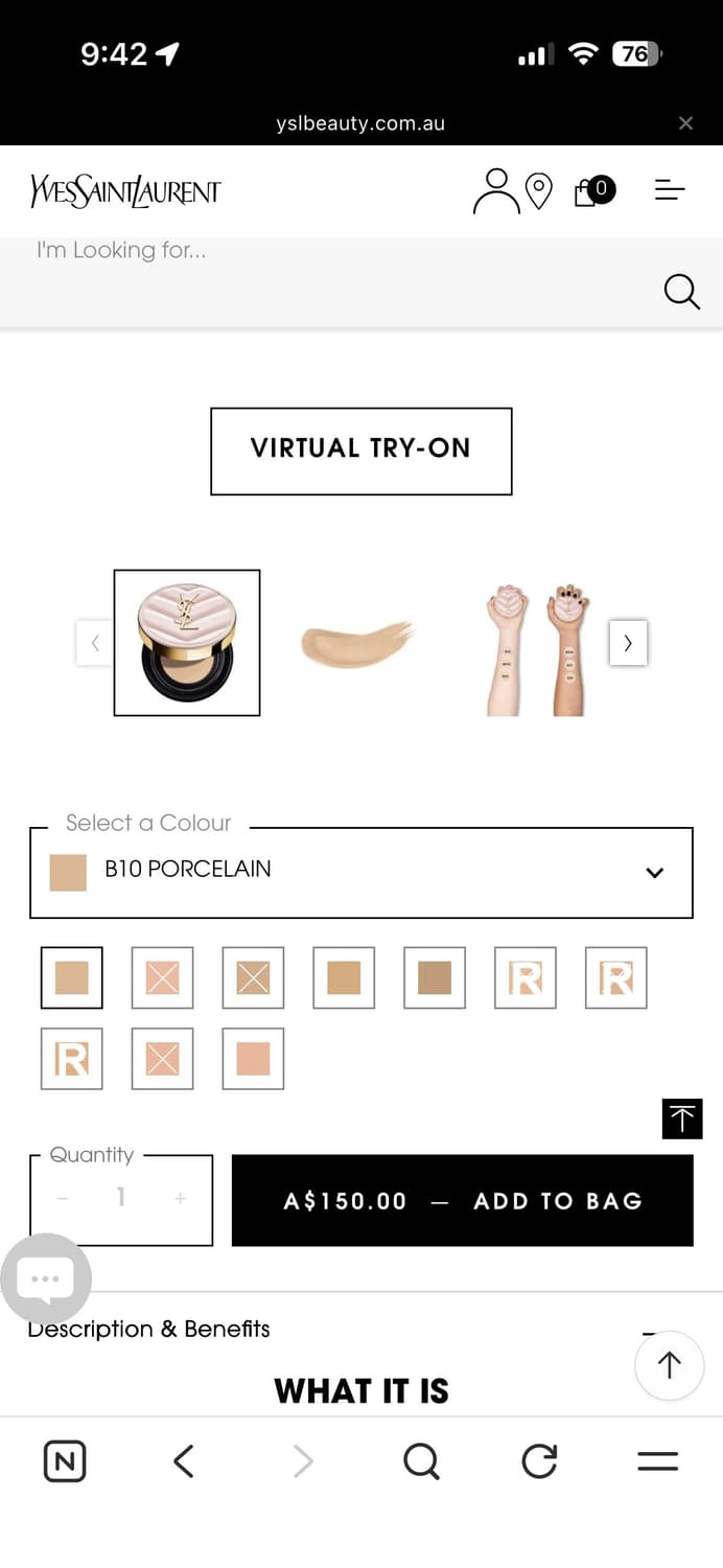 미개봉) 뚜쉬 에끌라 글로우-팩트 쿠션 B10 porcelain 상품이미지2