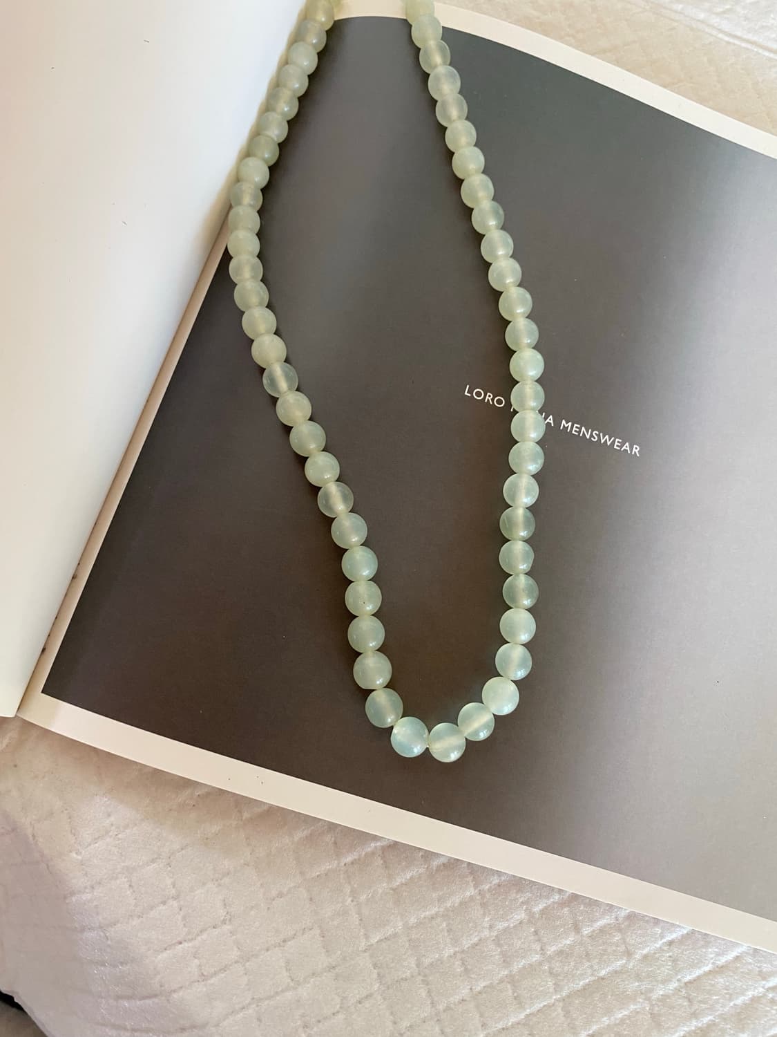 빈티지 민트톤 글라스 비즈 목걸이 상품이미지1