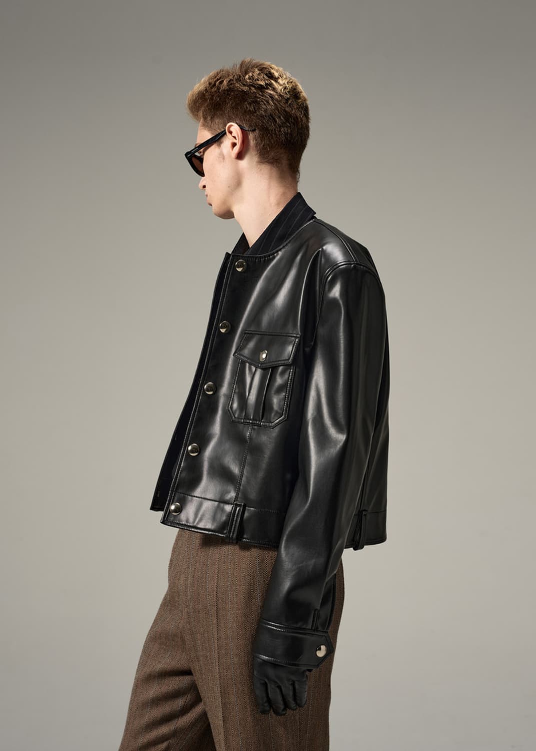 [L] 노이스 퓨어 카라 논카라 카라리스 레더 가죽 자켓 상품이미지2