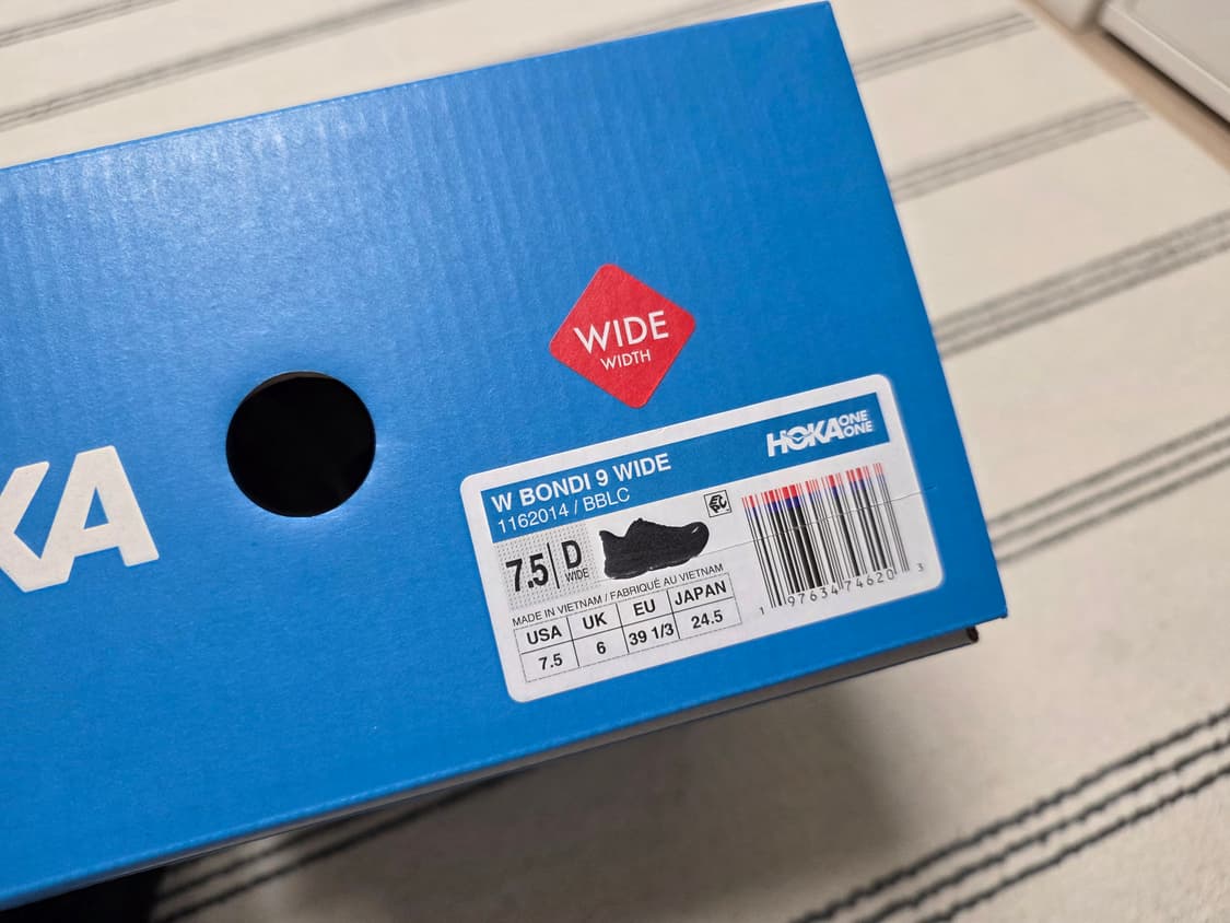 호카 여성 본디9 와이드 245 팝니다 상품이미지5