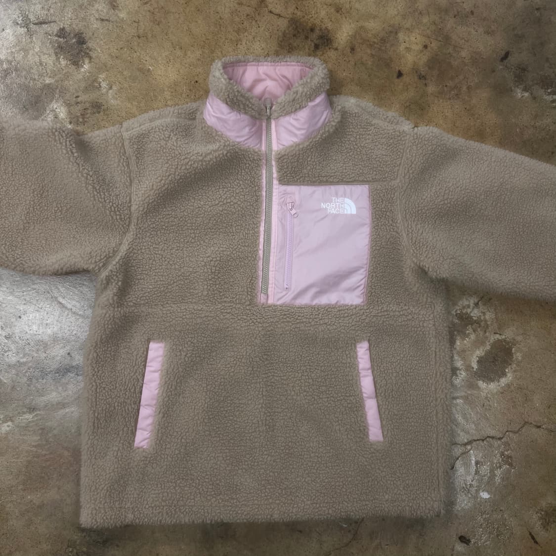 노스페이스 양면 리버시블 딸기우유 핑크 후리스 반집업  상품이미지5