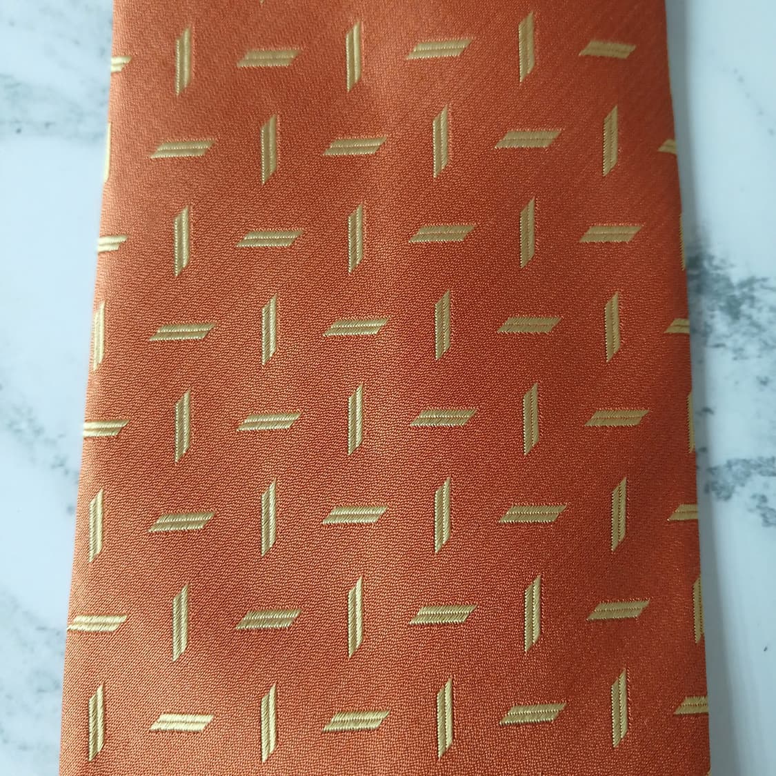 발렌시아가 실크 오렌지 패턴 넥타이 9.5cm A등급 E858 상품이미지5