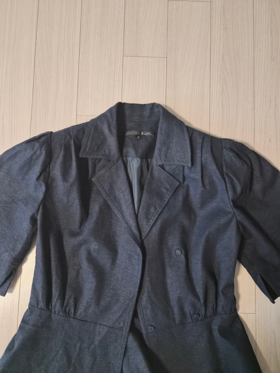 [지컷/g-cut] 린넨 혼방 퍼프 슬리브 페플럼 자켓 (55) 상품이미지2