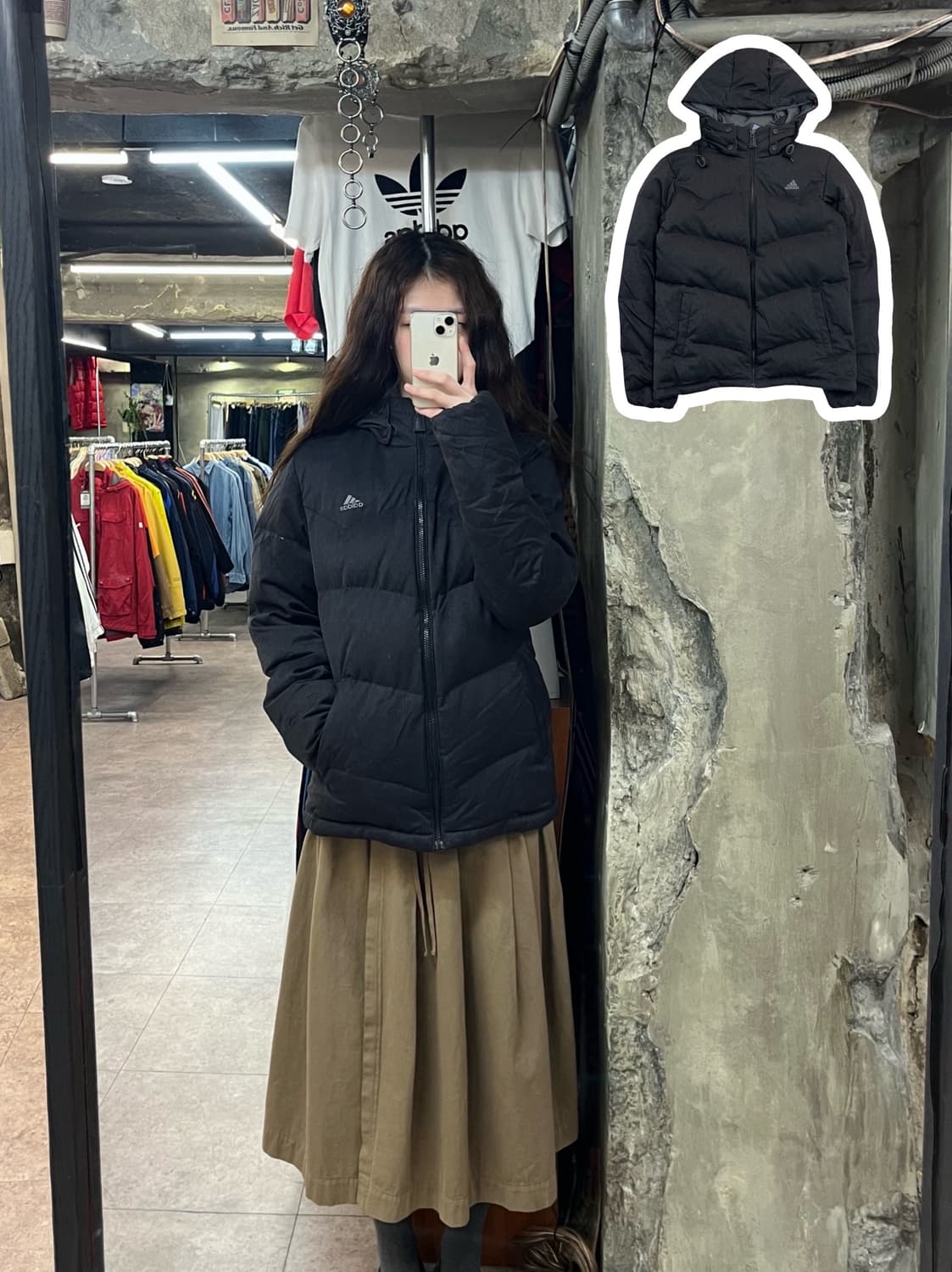 아디다스 후드 덕다운 자켓 차콜 100 #csz2355  상품이미지1