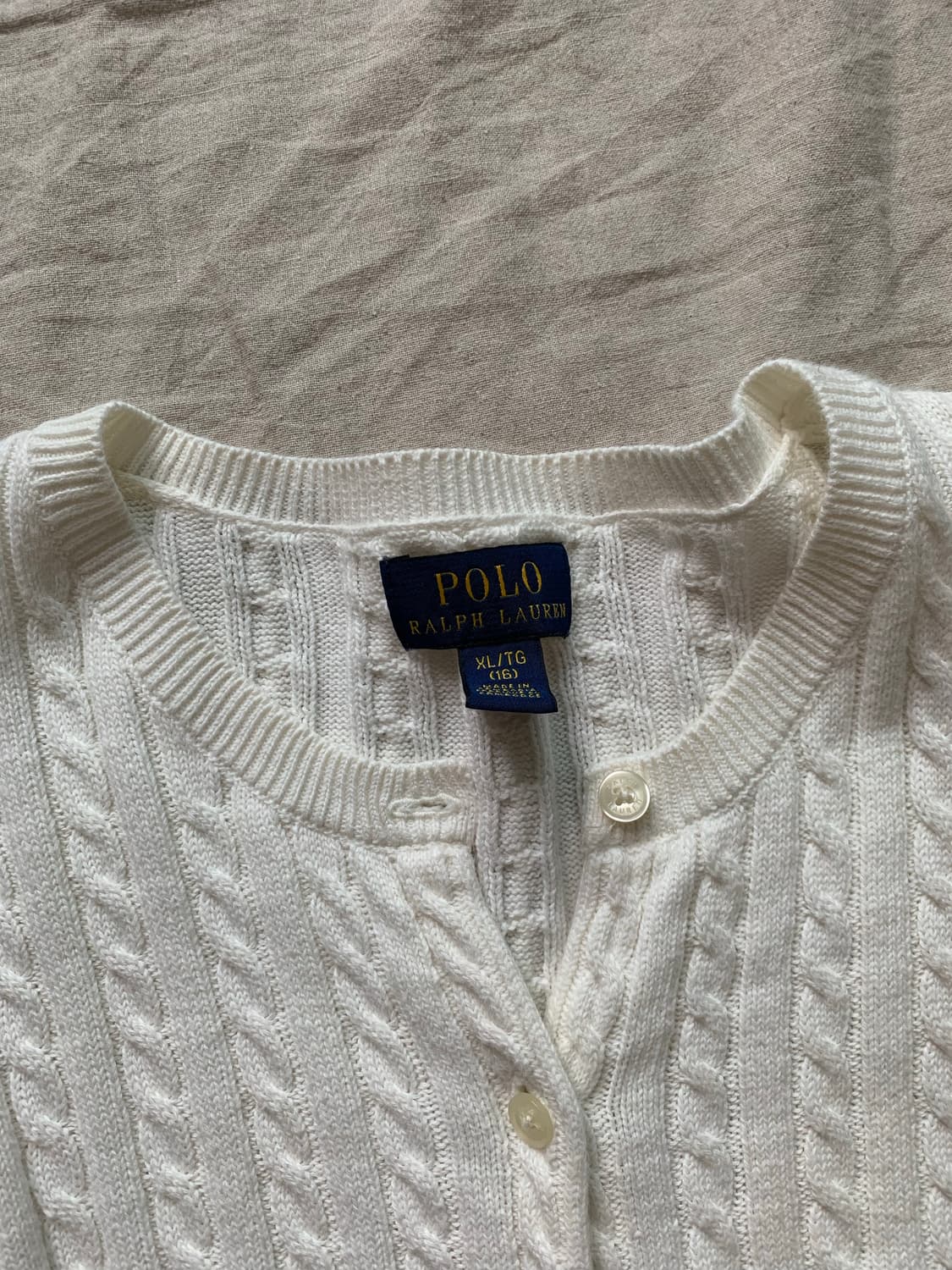 폴로 랄프로렌 포니로고 화이트 케이블 니트 가디건 상품이미지8