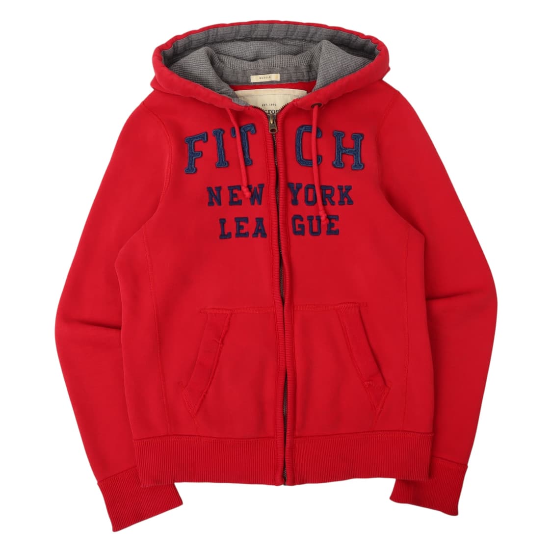 아베크롬비 레드 엠브로이드 헤비 후드집업 상품이미지1