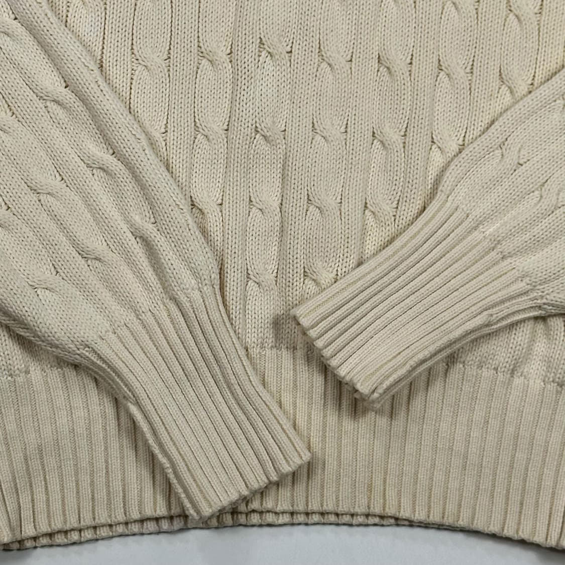 폴로 랄프로렌 올드 아카이브 브이넥 케이블 니트 M 상품이미지4