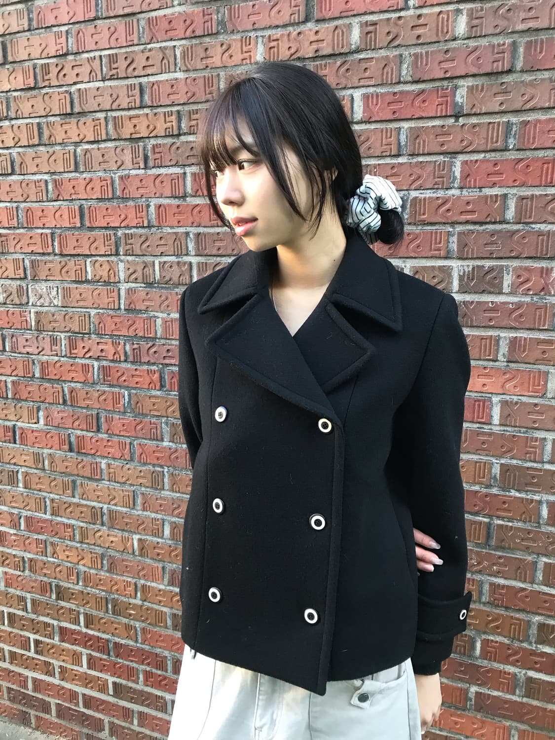 네이비 미디 코트 상품이미지1