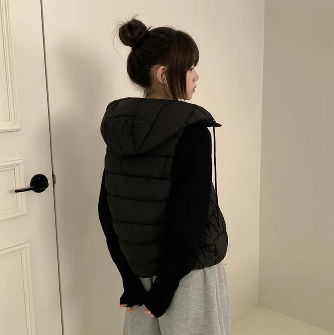에이블리 니트 패딩 블랙 새상품 상품이미지2