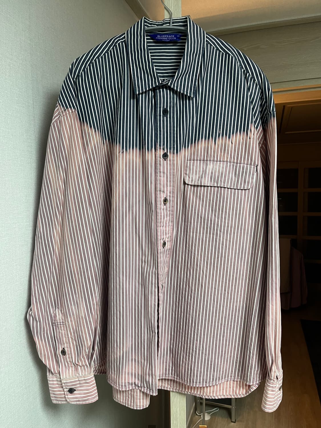 네이더스 핑크 다이드 스트라이프 셔츠 상품이미지1