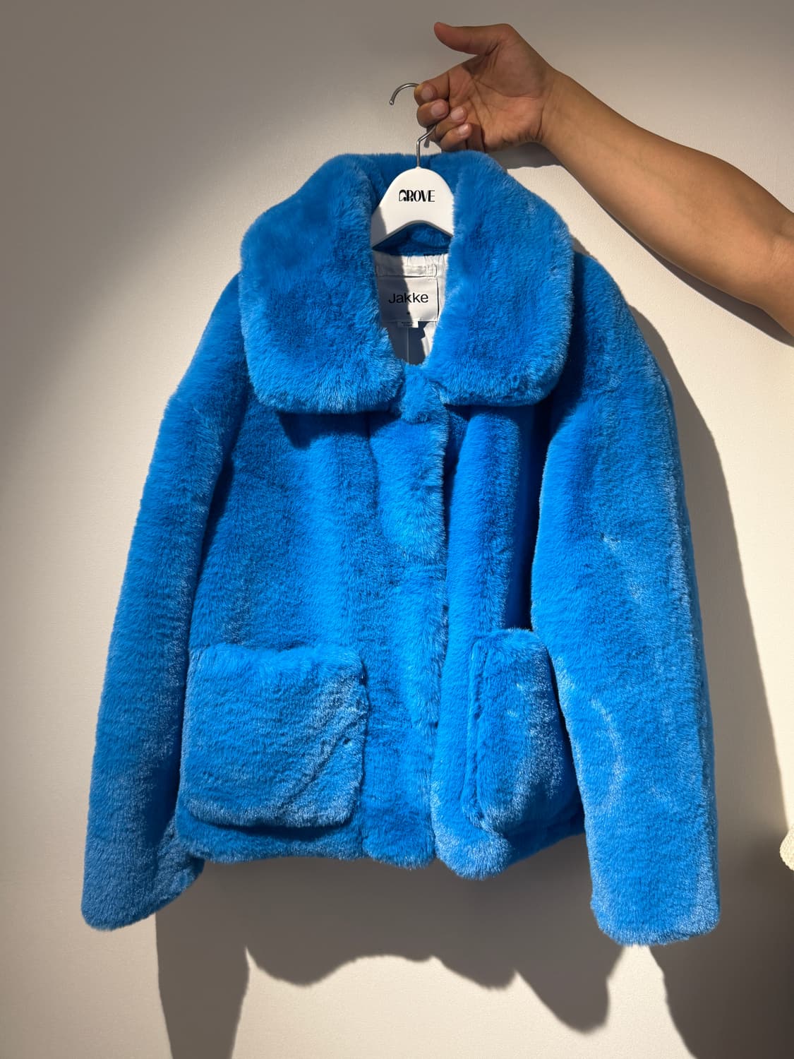 jakke 블루 퍼 자켓 M 상품이미지6