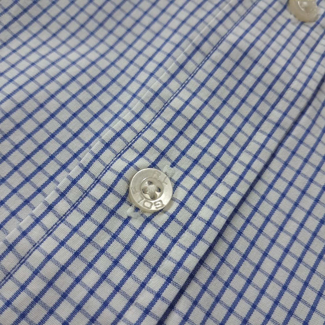 CK354 L 폴로 90s 블루 윈도우페인 반팔 셔츠 남방 상품이미지5