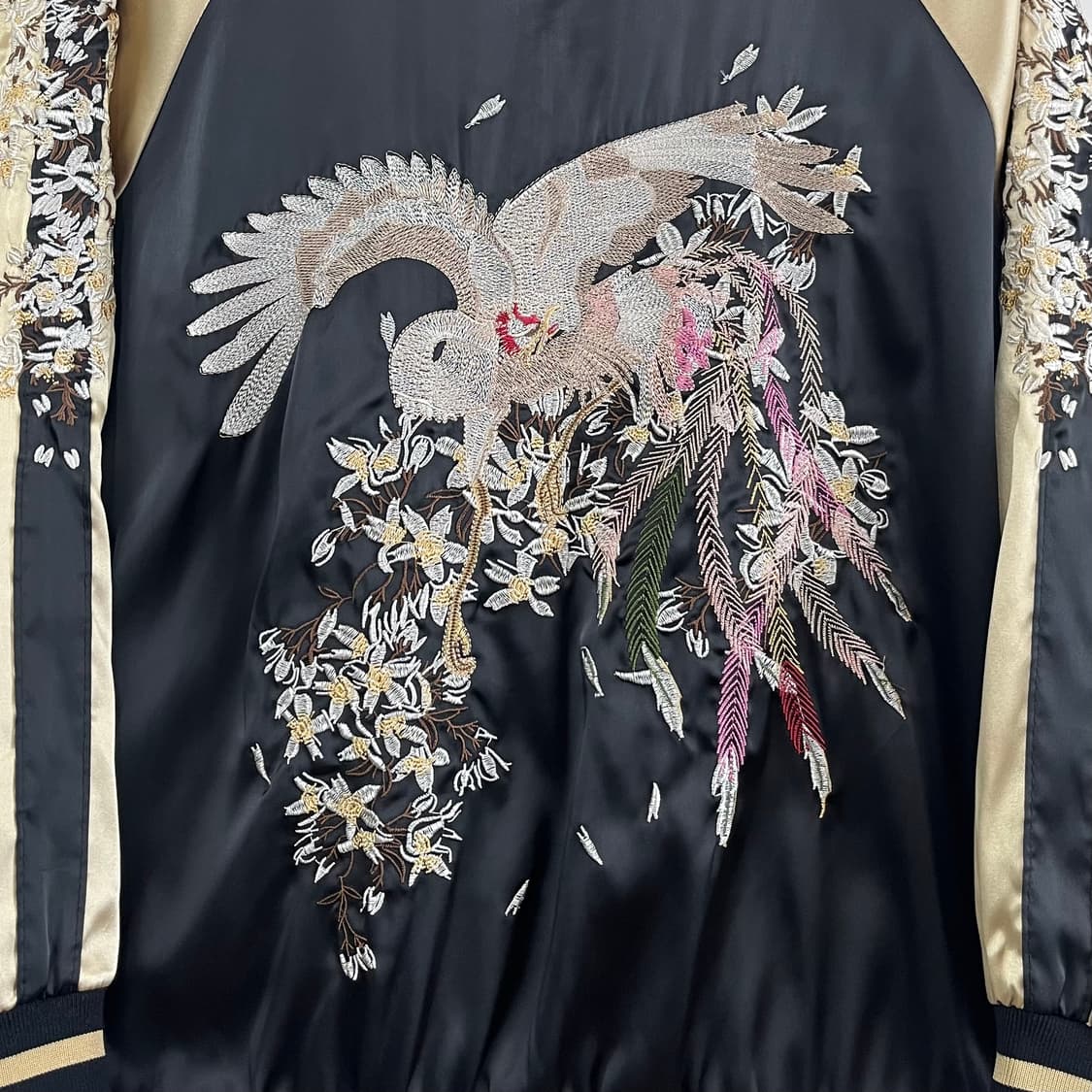 JPN 학 벚꽃 자수로고 리버시블 양면 스카잔 자켓 상품이미지6