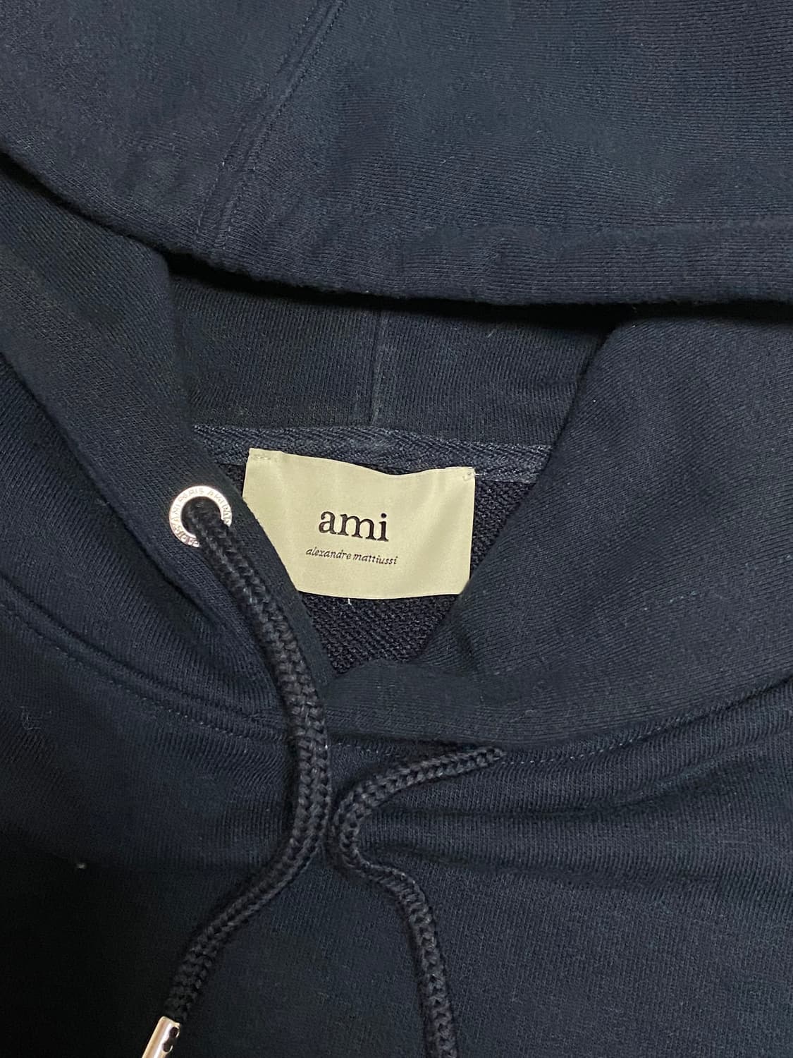 아미 스몰 하트 로고 네이비 후드티 L 상품이미지5