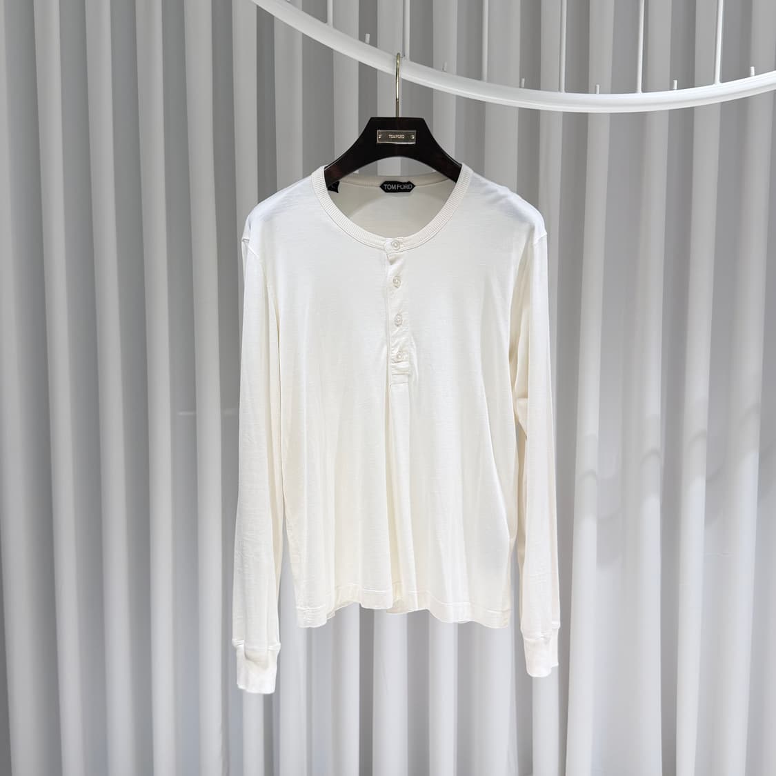 (A+/52) / 톰포드 코튼 블렌드 아이보리 헨리넥 상품이미지1