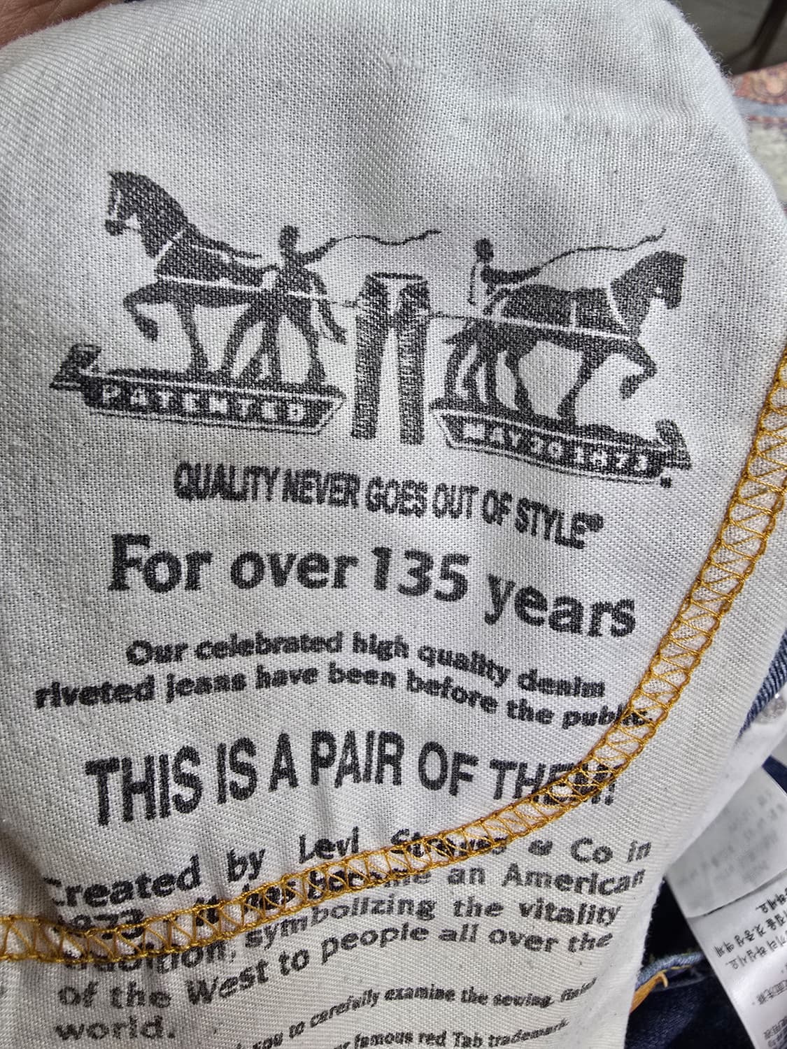 리바이스 511청반바지 데님 반바지 (1960) 상품이미지6