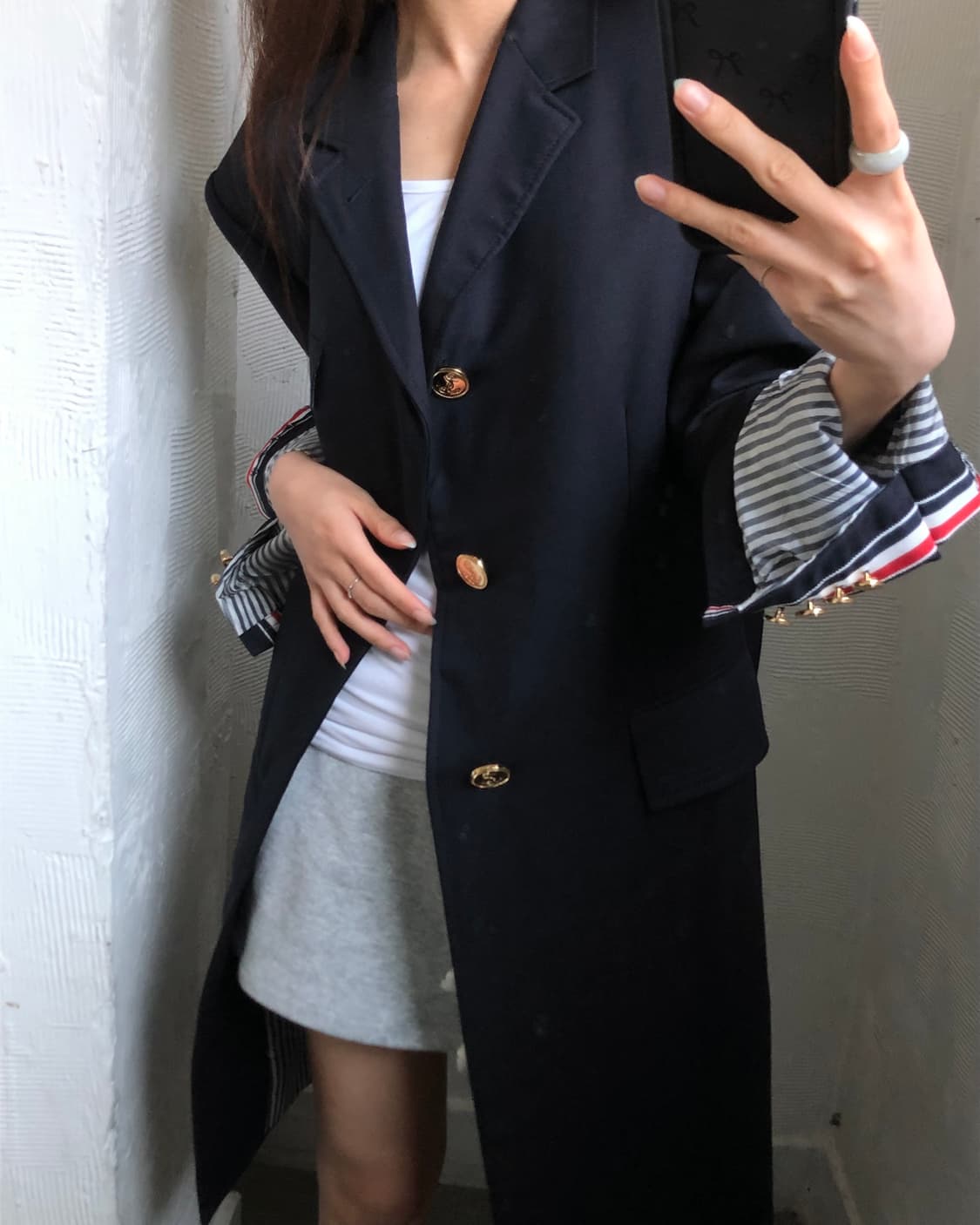 Thom Browne 톰브라운 네이비 체스터필드 코트 상품이미지1