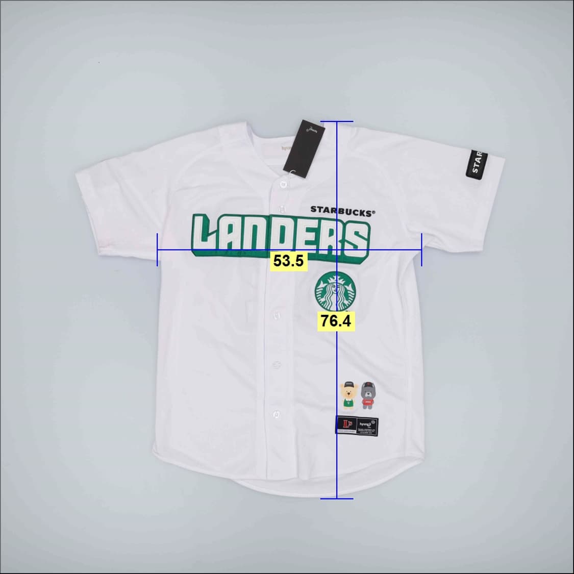 100 새상품 랜더스X스타벅스 반팔 0410H1 상품이미지6