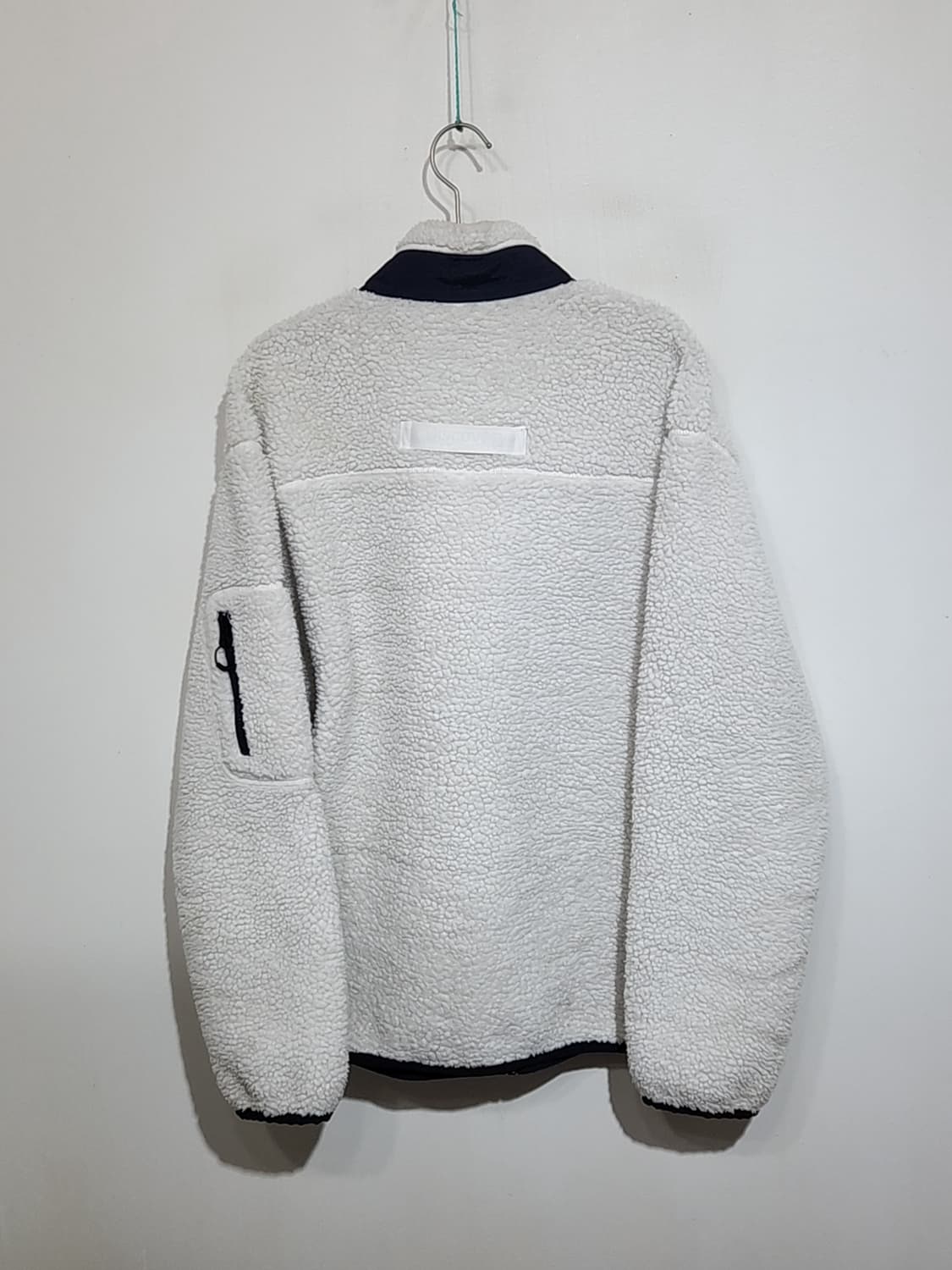 디스커버리 플리스 점퍼 화이트 뽀글이 빅사이즈 후리스 자켓  상품이미지7