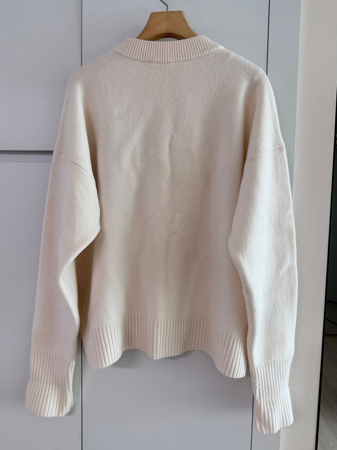 아미 빅로고 아이보리 가디건 L 상품이미지6