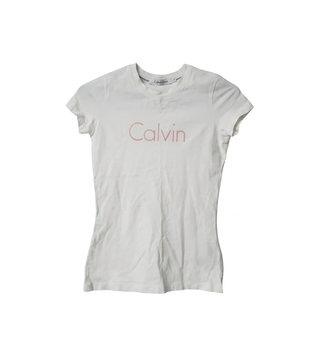 Calvin klein 캘빈클라인 여성 반팔 티셔츠 슬림핏 핑크  XS 상품이미지1