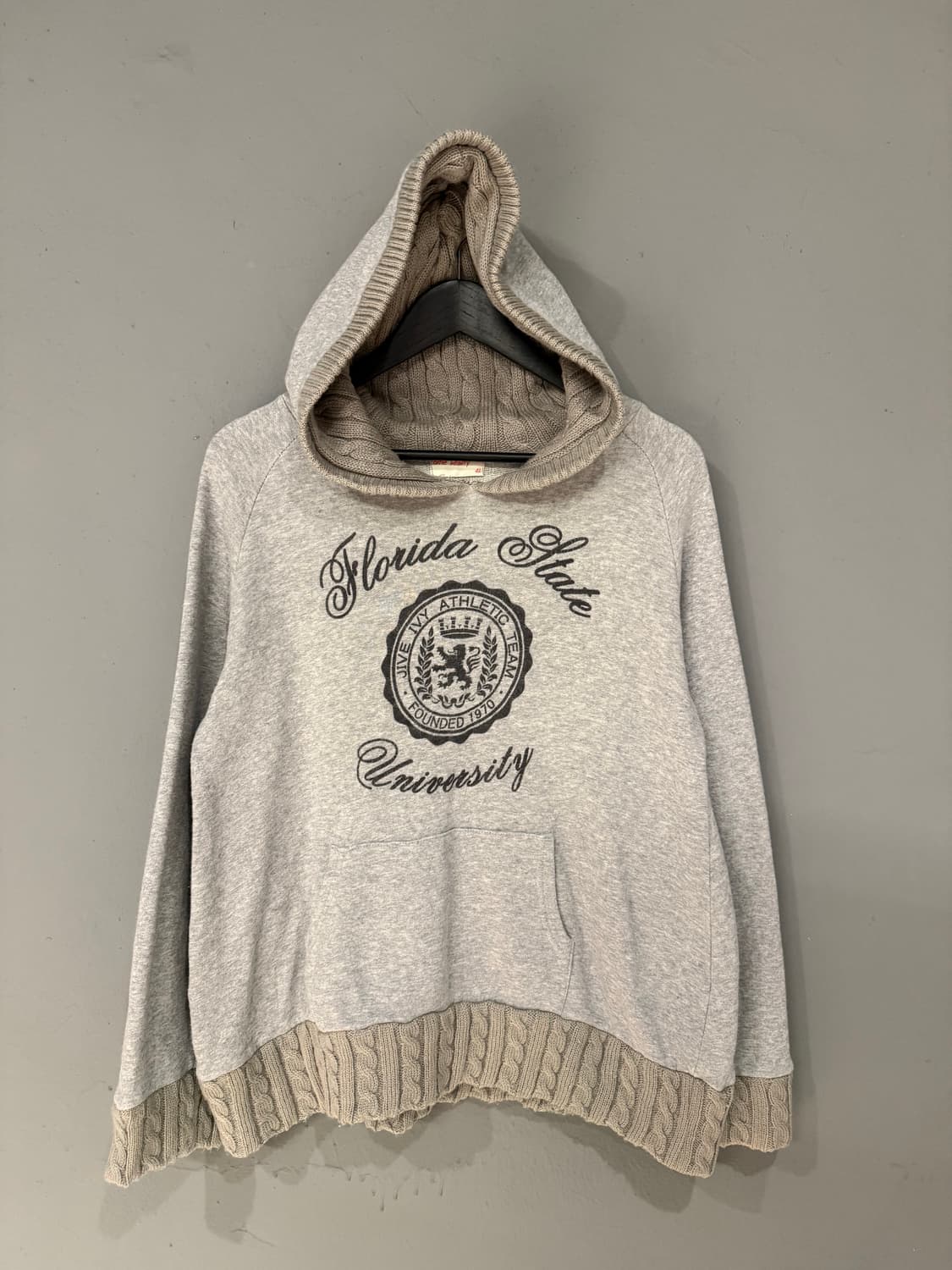 Kawaii knit layered lettering hoodie 상품이미지5