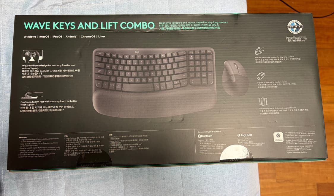 (미개봉)로지텍 웨이브 Keys 리프트 콤보 무선 키보드마우스세트 상품이미지2