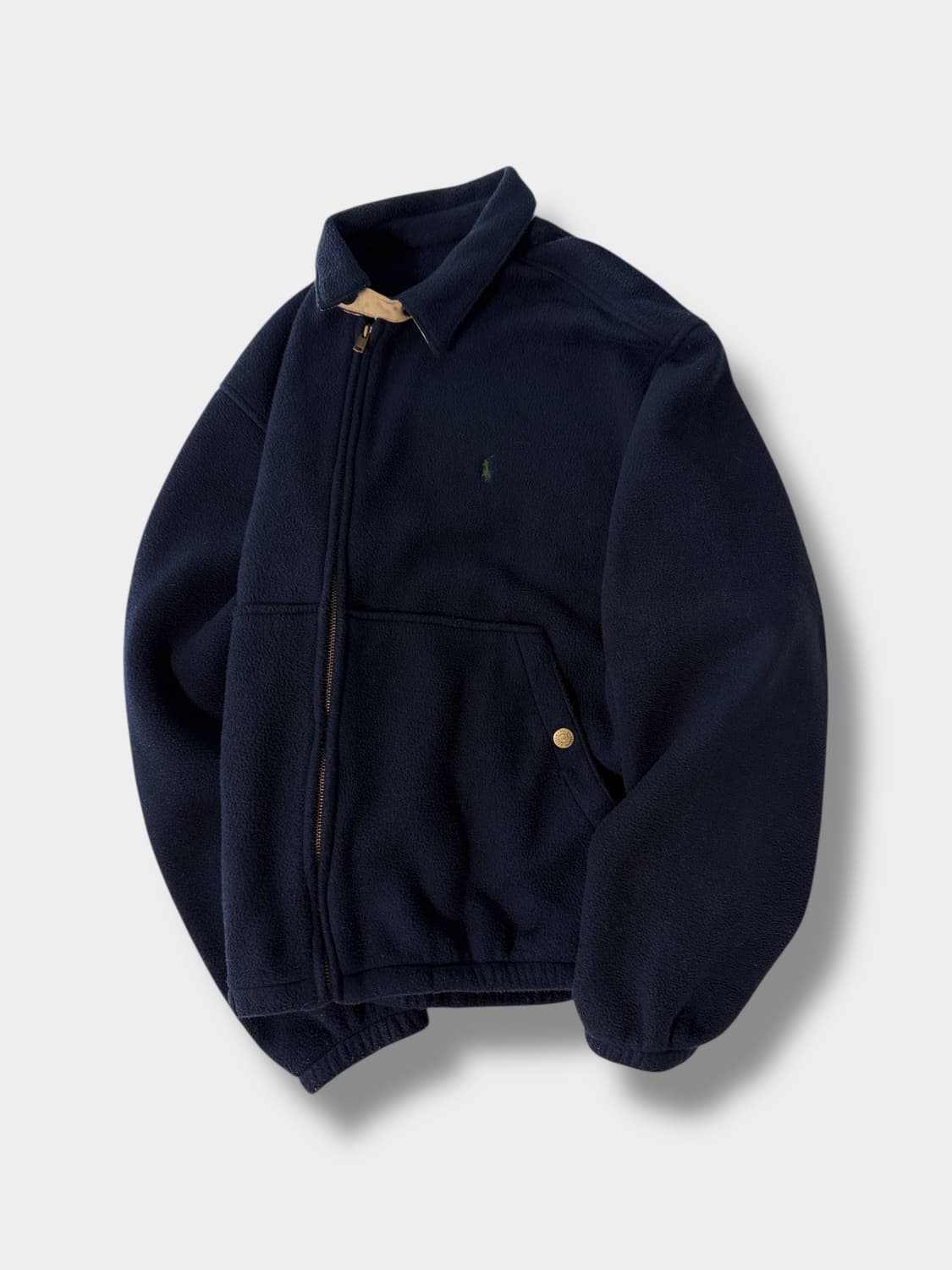 폴로 랄프로렌 00‘s USA 오버핏 딥네이비 플리스 스윙 자켓 상품이미지2