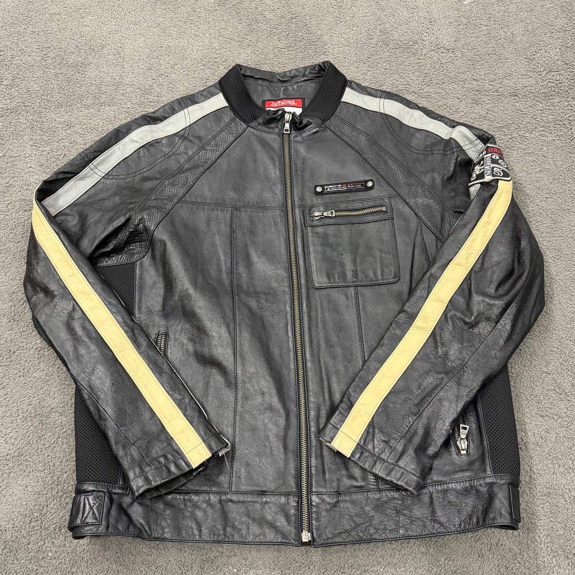 [정품/100] FUBU 후부 빈티지 양가죽 레이싱 바이커자켓 상품이미지2