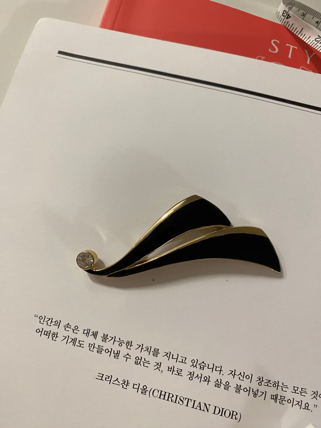 GOLD 21 블랙 에나멜 브로치 (Japan Vintage) 상품이미지5