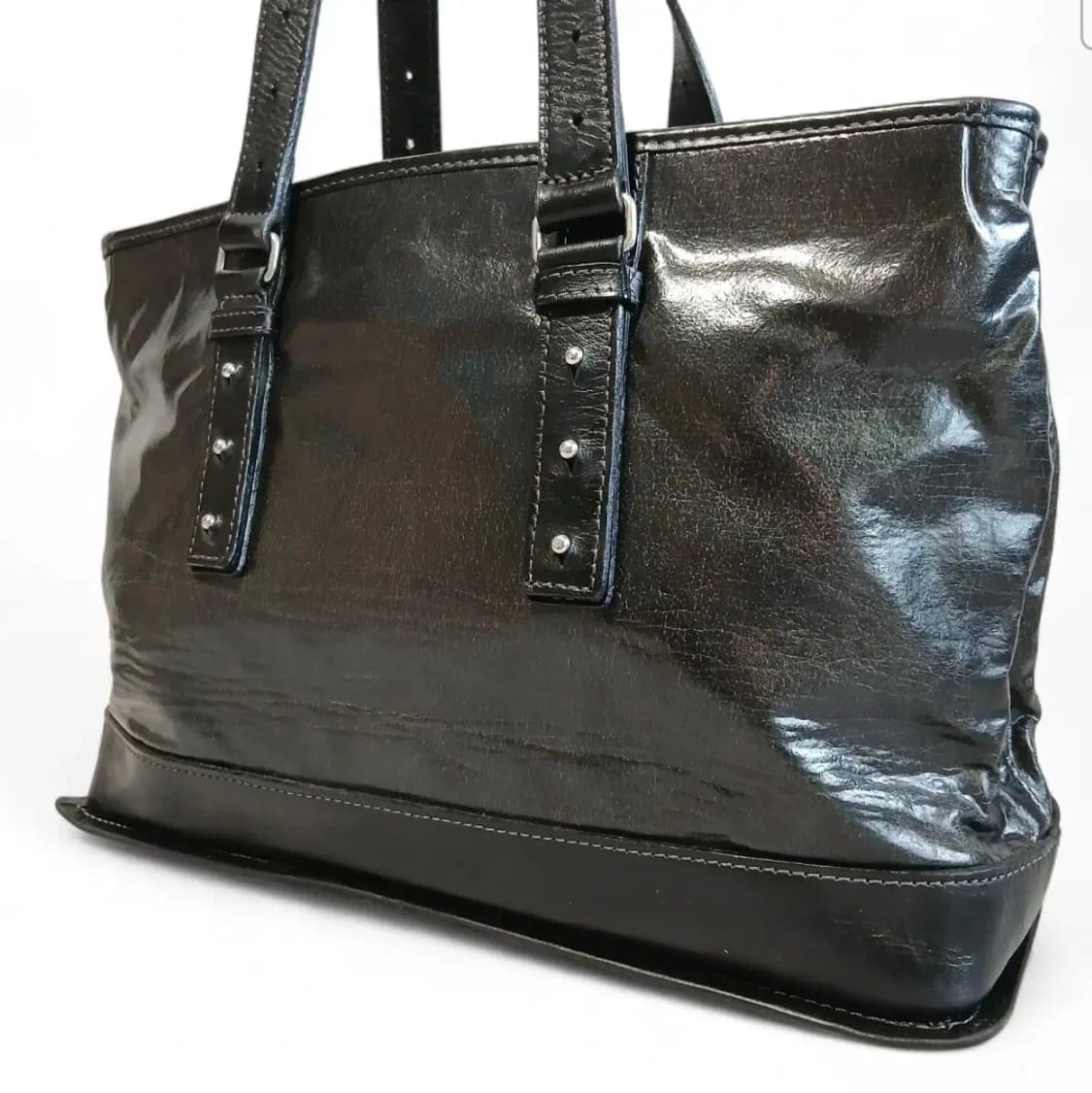 장폴고티에 버클 빈티지 가공 레더 토트백 상품이미지5