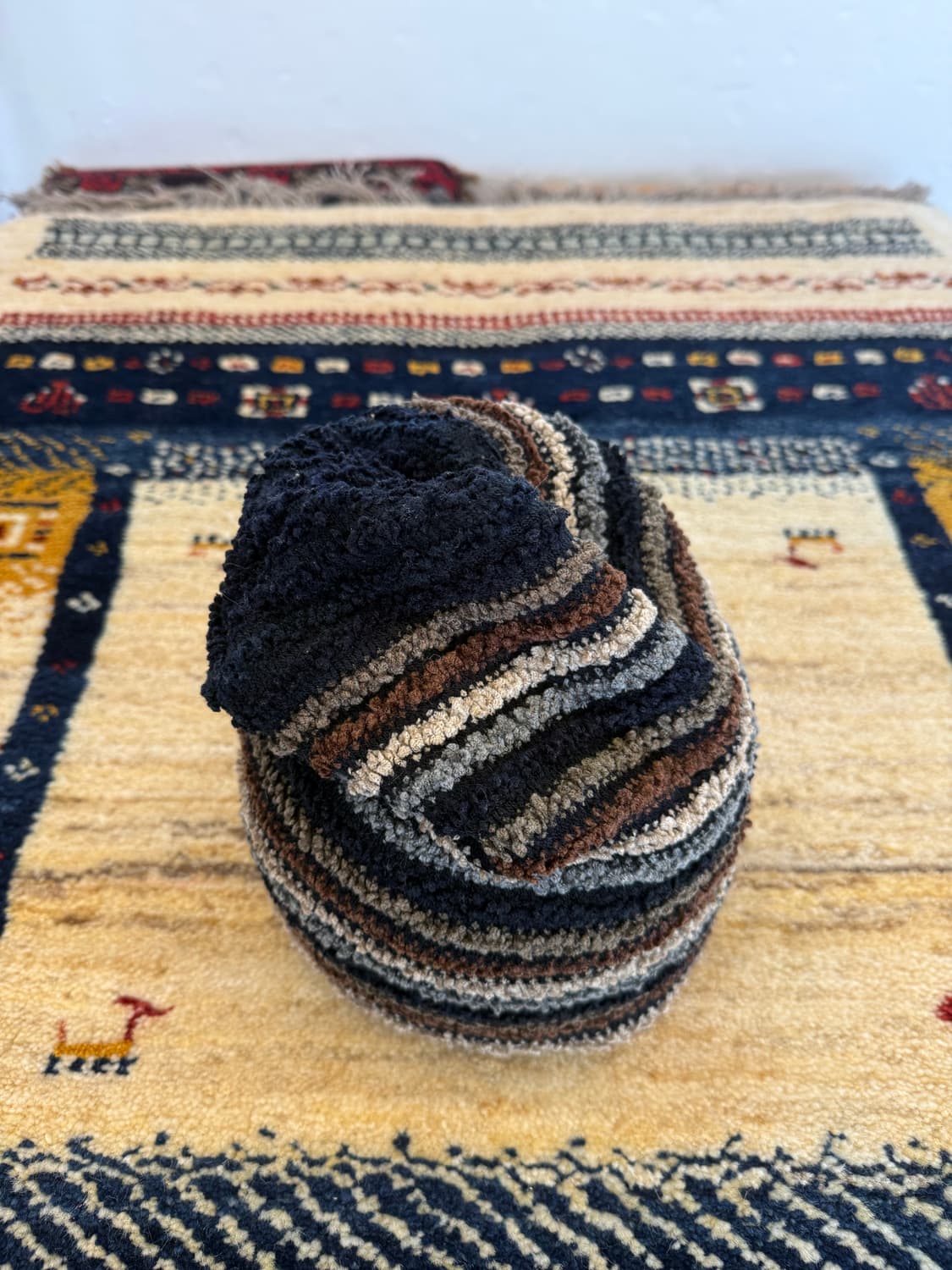 빈티지 스트라이프 파일원단 비니 상품이미지4