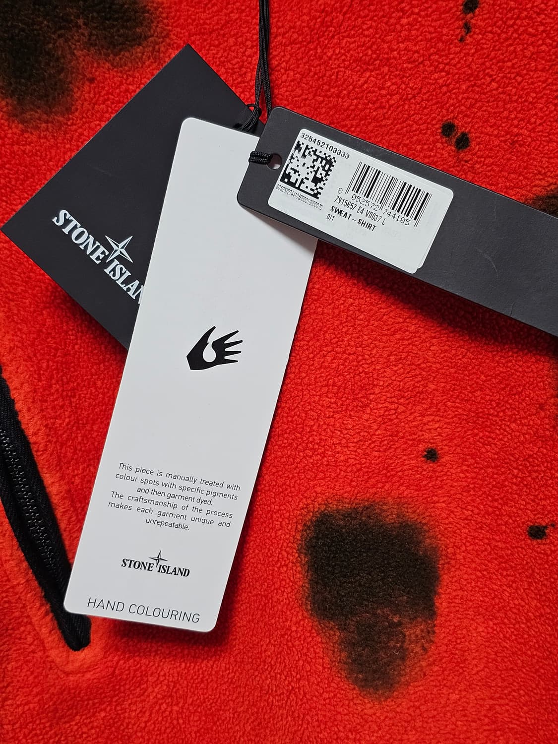 스톤아일랜드 핸드 컬러링 플리스 스웨트셔츠 (새 상품) 상품이미지4