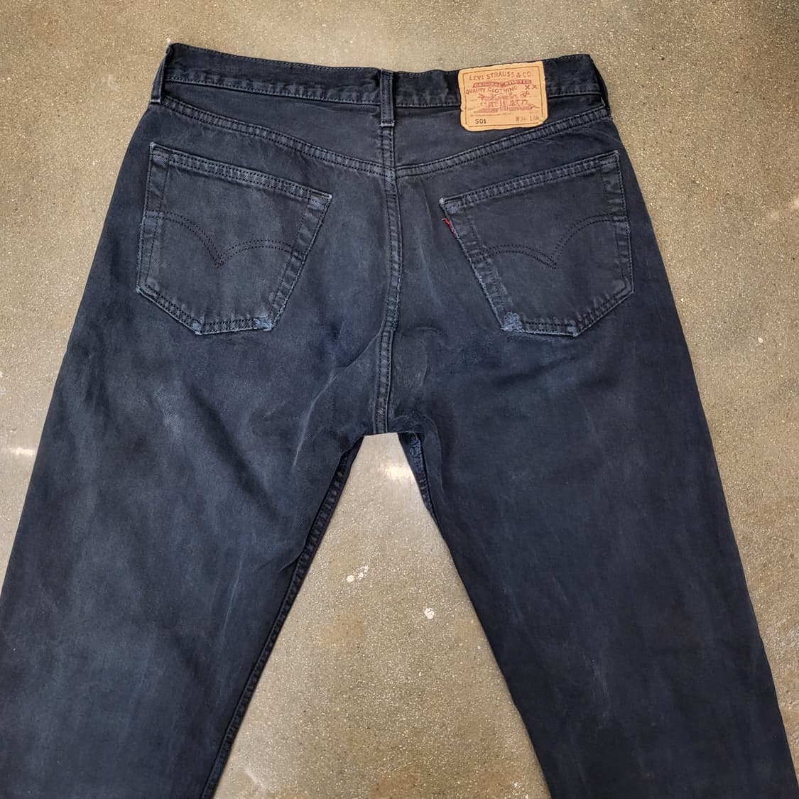 90s 리바이스 501 Made in France 데님 블랙진 상품이미지7