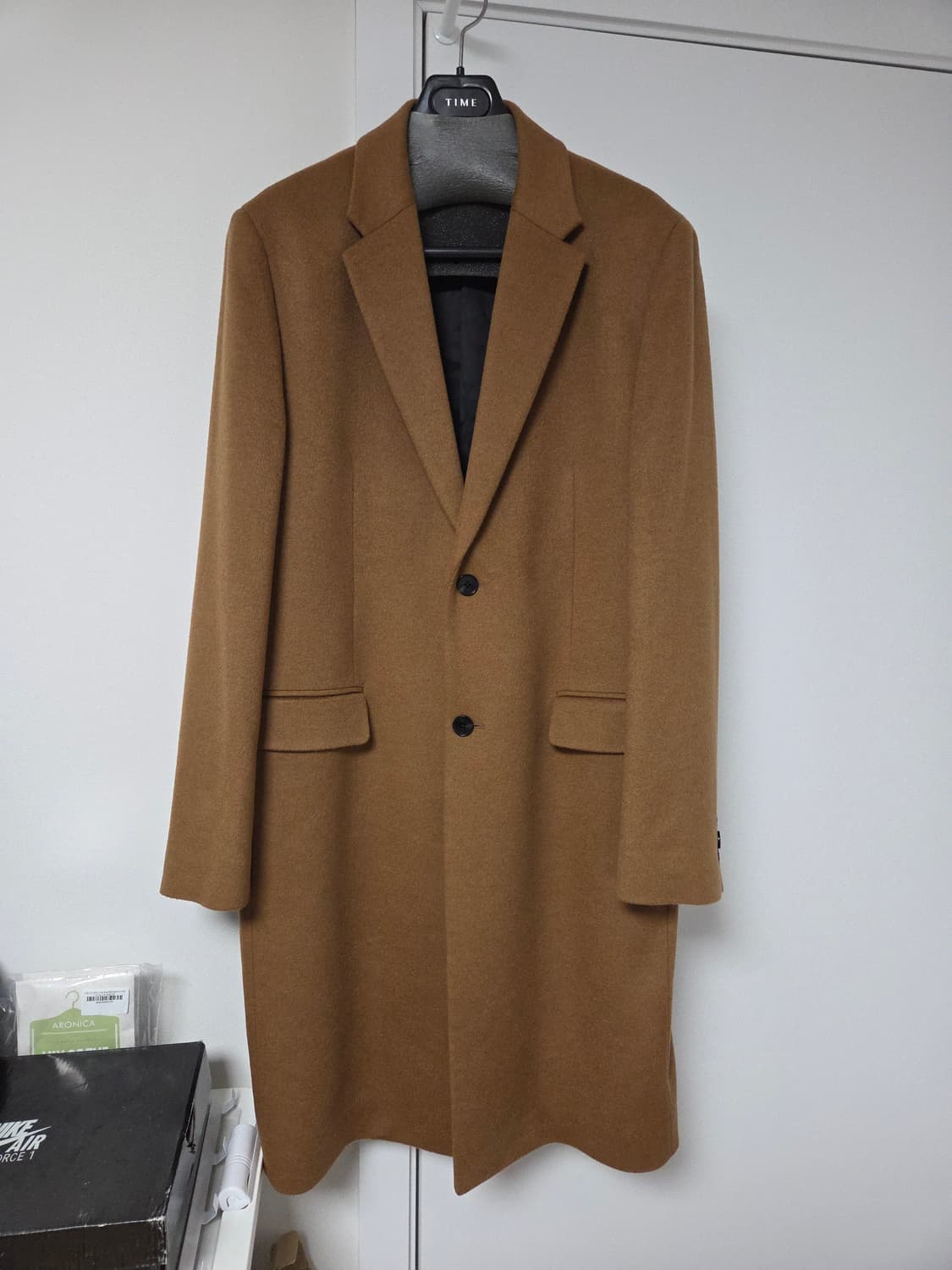 [새상품] 타임옴므 캐시미어100 싱글코트 카멜 105 상품이미지1