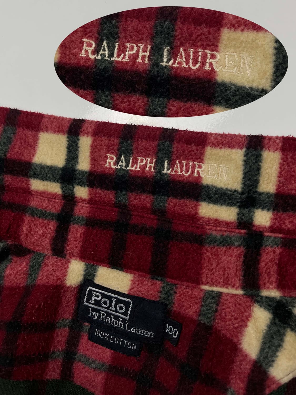 90's 폴로 랄프로렌 타탄 블랙와치 플리스 스윙탑 자켓 상품이미지8