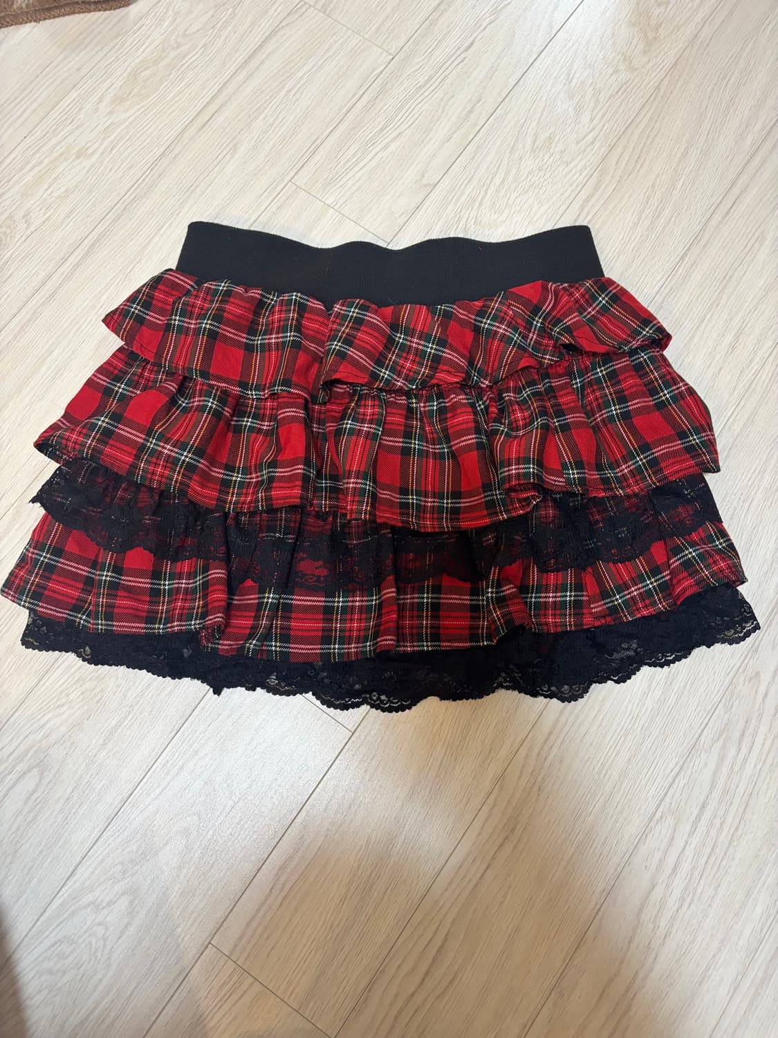 (착샷O)락시크 레드체크 치마  상품이미지1