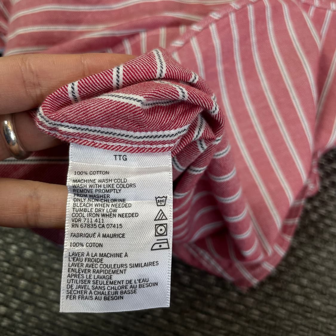 노티카 핑크 스트라이프 투포켓 긴팔 셔츠 2XL 상품이미지5