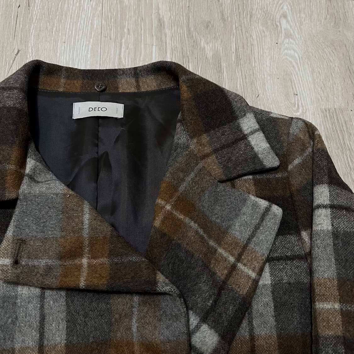 DECO 여성 모직 울 베이지 체크자켓 S(90) 상품이미지3