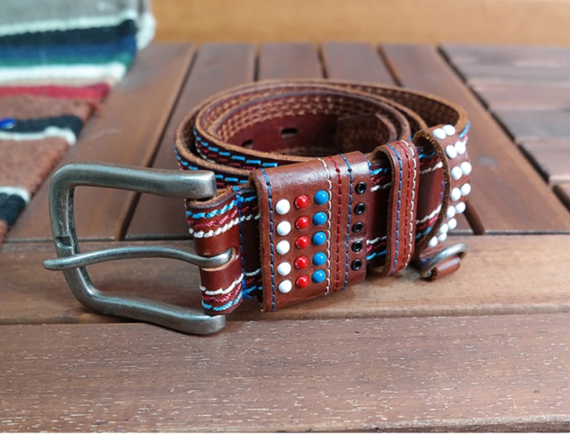 일본빈티지 도톰한 소가죽 벨트 33사이즈 미만 상품이미지1