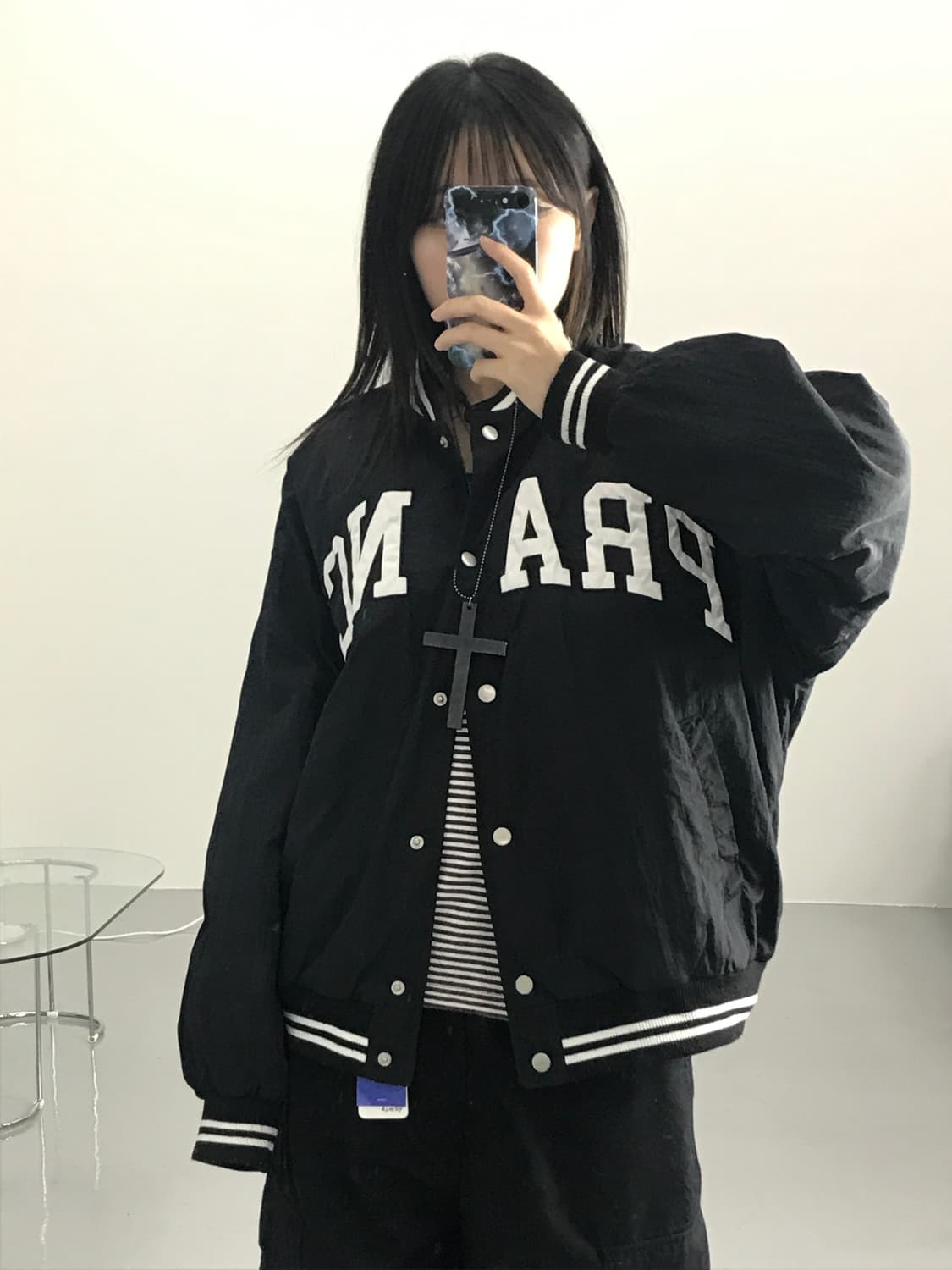 CHIP CLIP 블랙 항공점퍼 상품이미지3