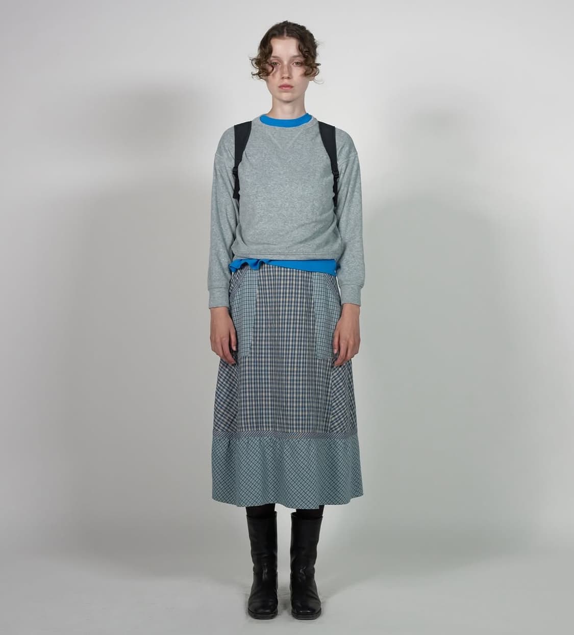 비아플레인 via pori check skirt 상품이미지5