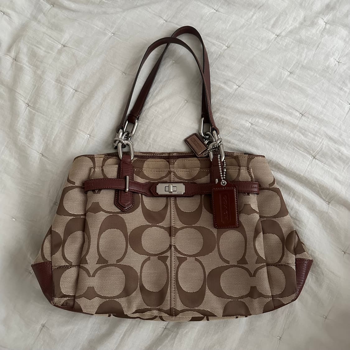 Coach 코치 시그니처 브라운 버킨 숄더백 빈티지 y2k 상품이미지4