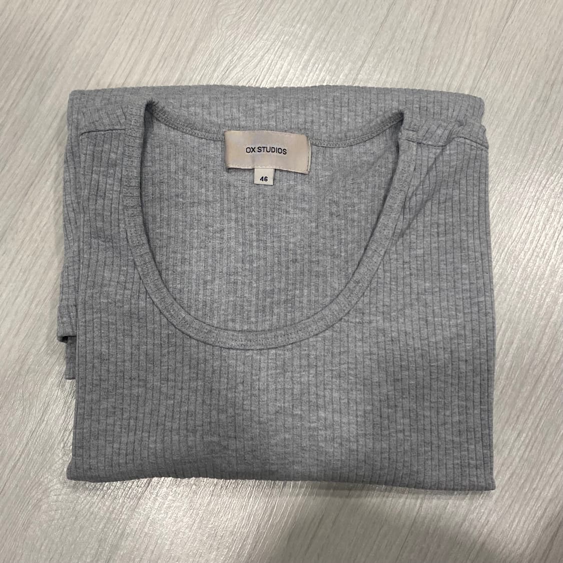 오엑스 스튜디오 리브드 유넥 롱 슬리브 니트 46 블랙,그레이,화이트 상품이미지5