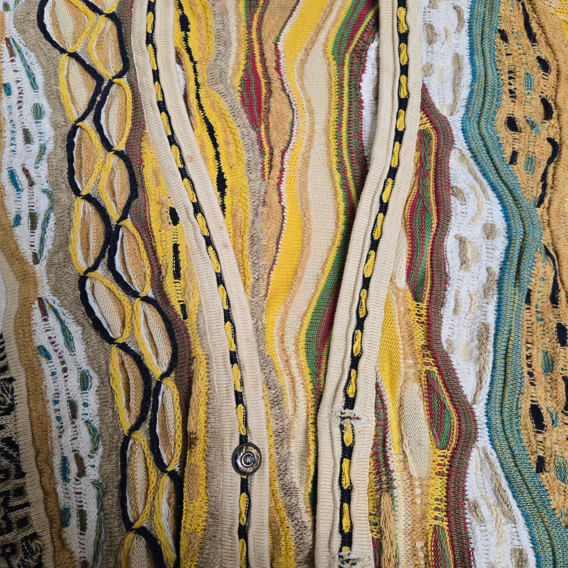 90s Coogi 멀티컬러 3D 케이블니트가디건 상품이미지3