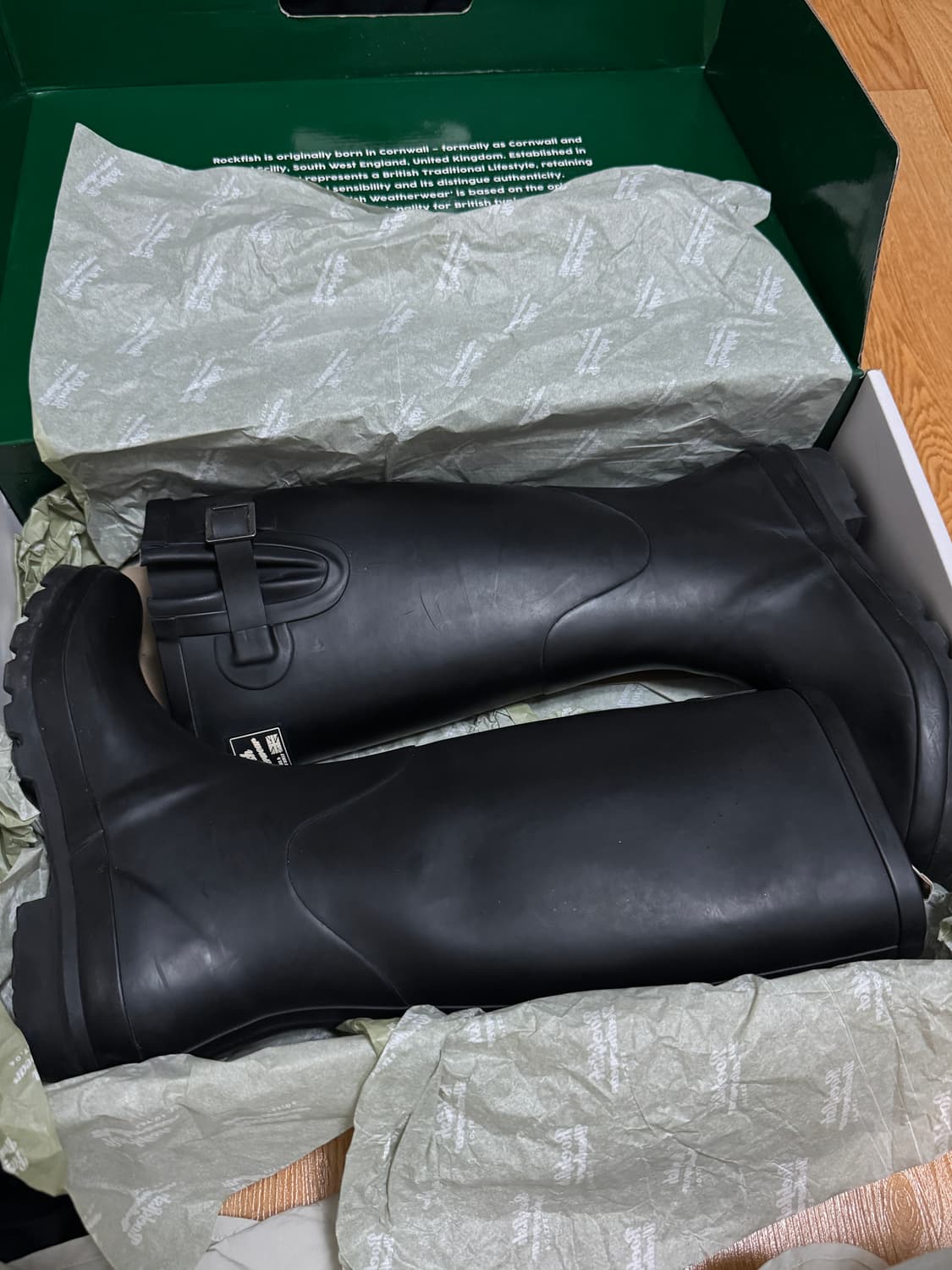 박스ㅇ)락피쉬 웨더웨어 롱 레인부츠 블랙 UK6(245) 상품이미지1