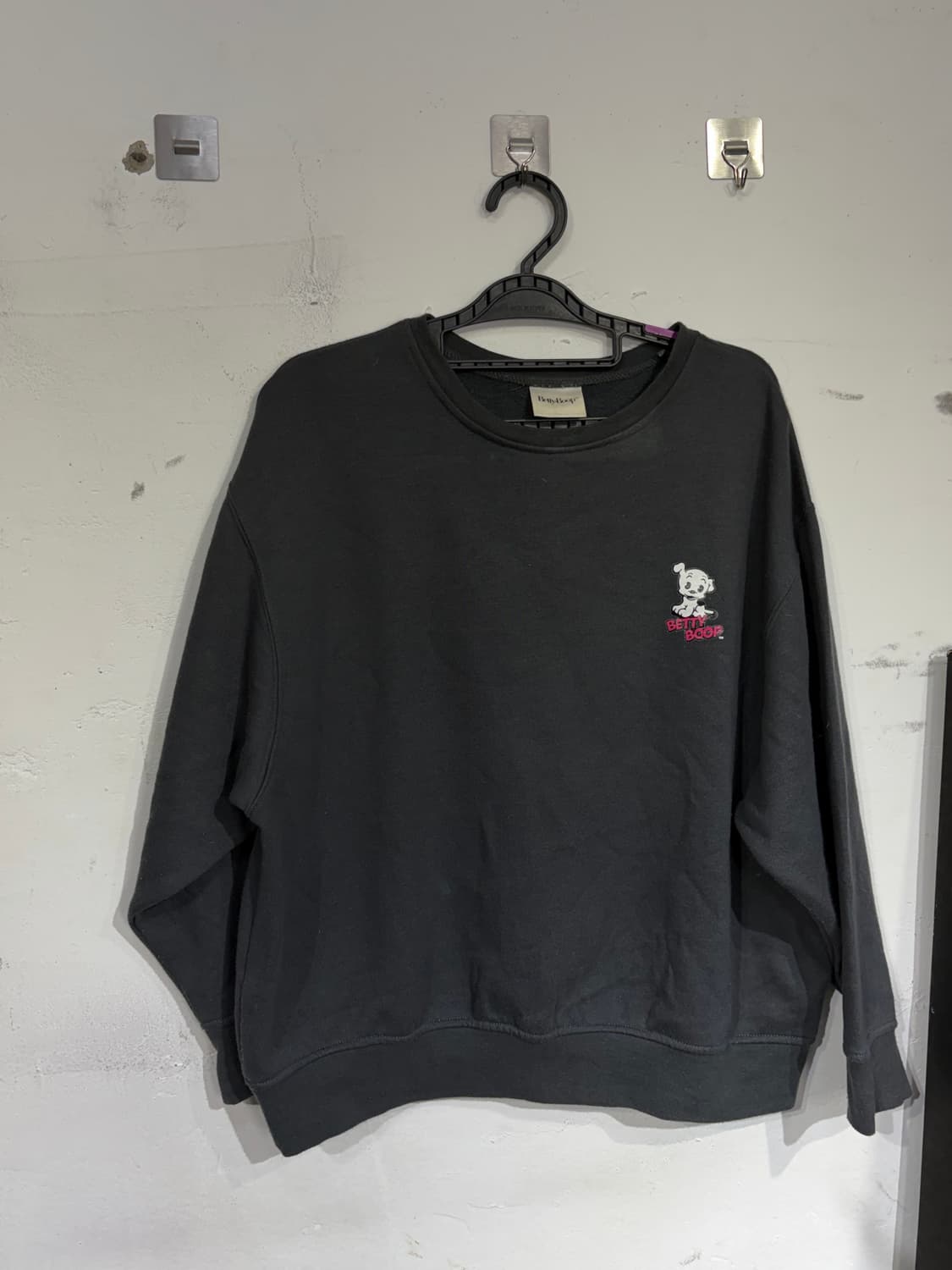일본빈티지 베티붑 차콜 프린팅 오버핏 맨투맨 상품이미지8