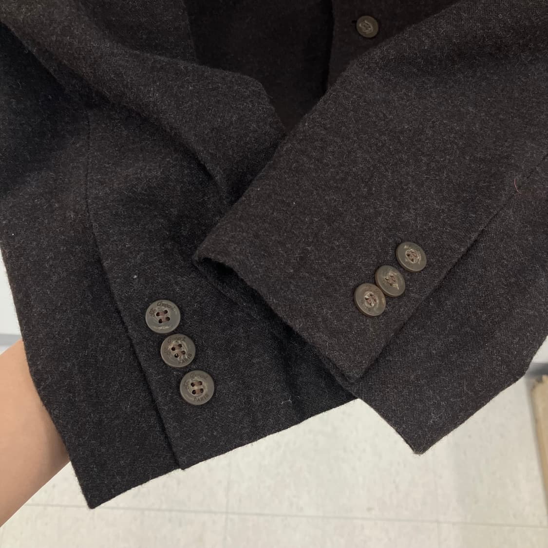 ST Dupont 에스티 듀퐁 브라운 울 싱글 블레이저 L 상품이미지6